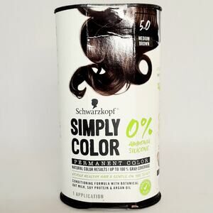 Schwartzkopf Simply Color Permanent Up To 100% Gray Coverage Medium Brown